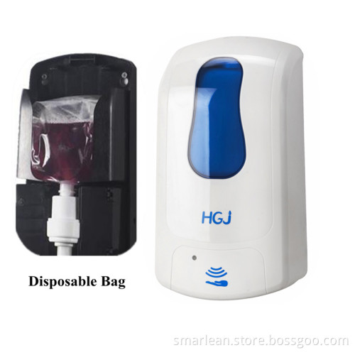 automatic sensable alcohol dispensor with one-off disposable bag